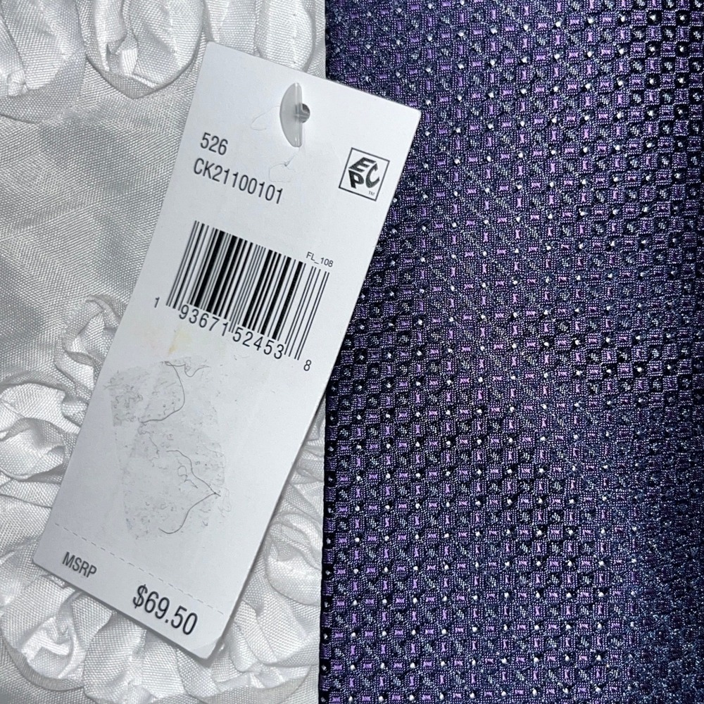 Calvin‎ Klein Mens Purpe/Blue Micro dot Tie Blend Formal Dress NWT  MSRP $69.50 - Picture 5 of 8